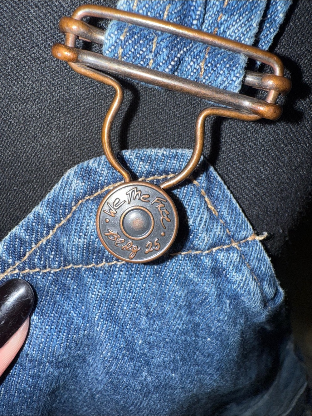We The Free Denim Shortalls Romper Y2K Festival Grunge Boho Raw Hem Sz 4 - Picture 8 of 10